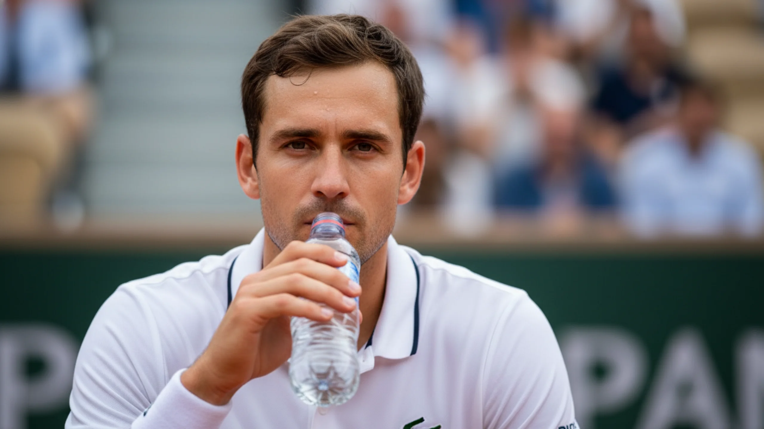 Fokussierter Tennisspieler zeigt mentale Stärke und emotionale Kontrolle auf dem Platz